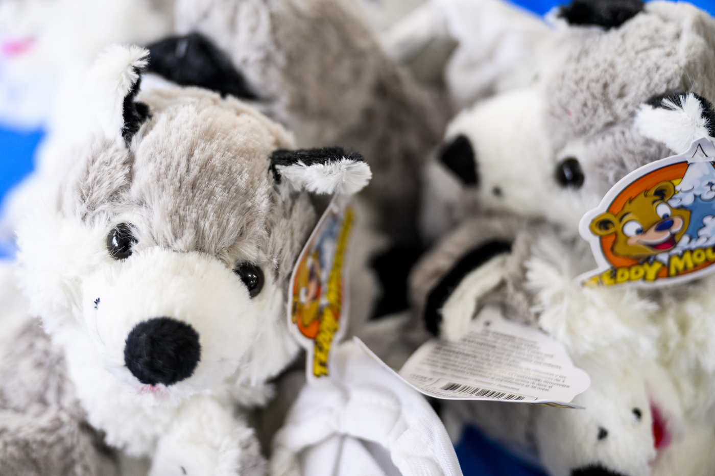 Husky stuffed animals.