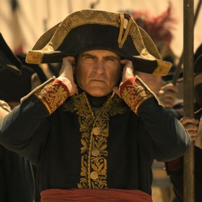 Screen capture of Joaquin Phoenix as Napoleon from the Ridley Scott movie's trailer.