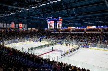 The arena at the PWHL opening game.