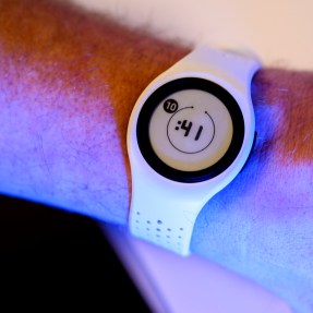 Matthew Goodwin wearing a biosensor on his wrist.