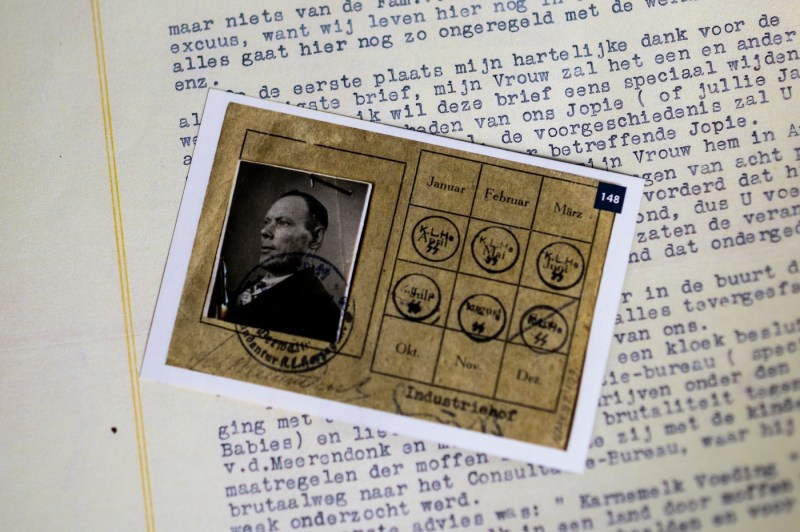 A ration card used by the Dutch family that hid Andie Weiner's grandfather.