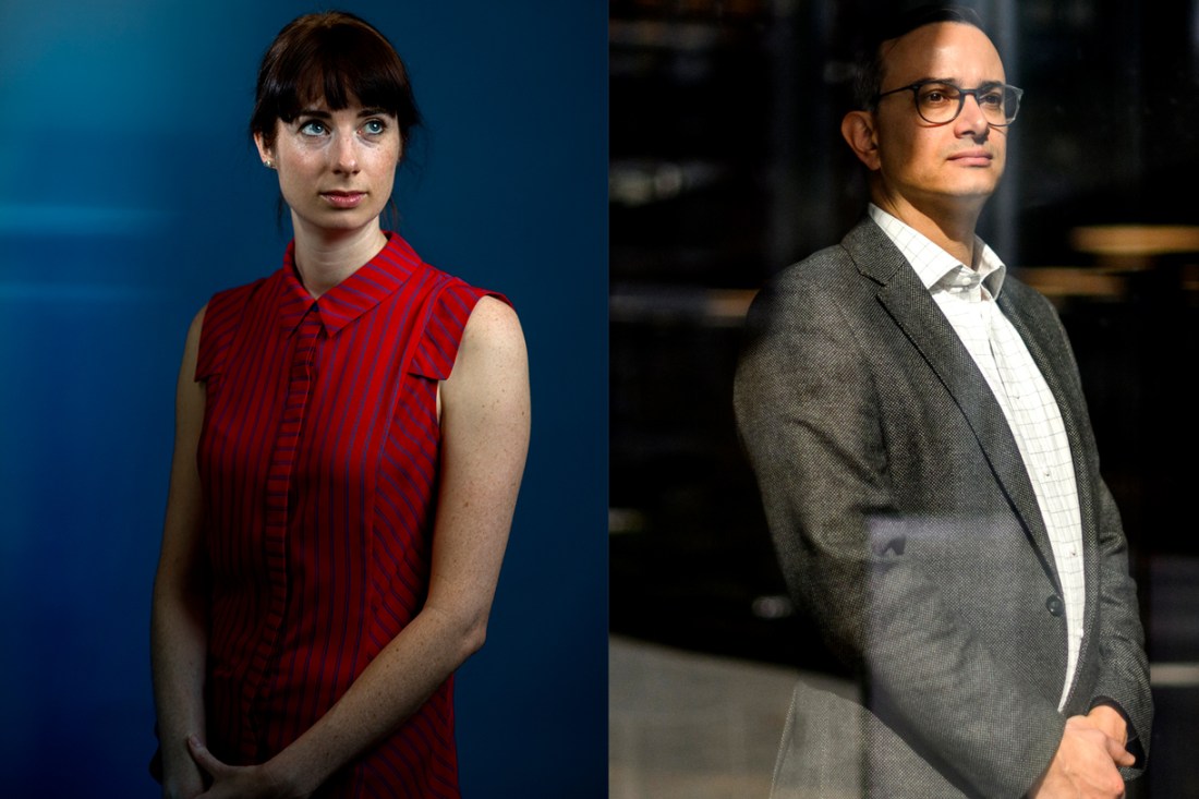 Head shots of Briony-Swire Thompson (left) and Jorge Morales (right).
