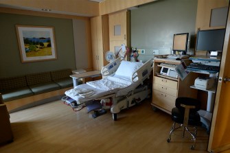 A hospital room in Maine Medical Center.