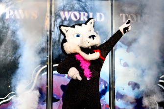 Paws striking a pose at the Paws World Tour event.