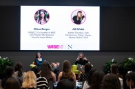 Eliana Berger and Alli Webb sitting on stage at WISE Summit.