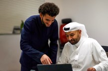 Yousif Elaidi working with another person.
