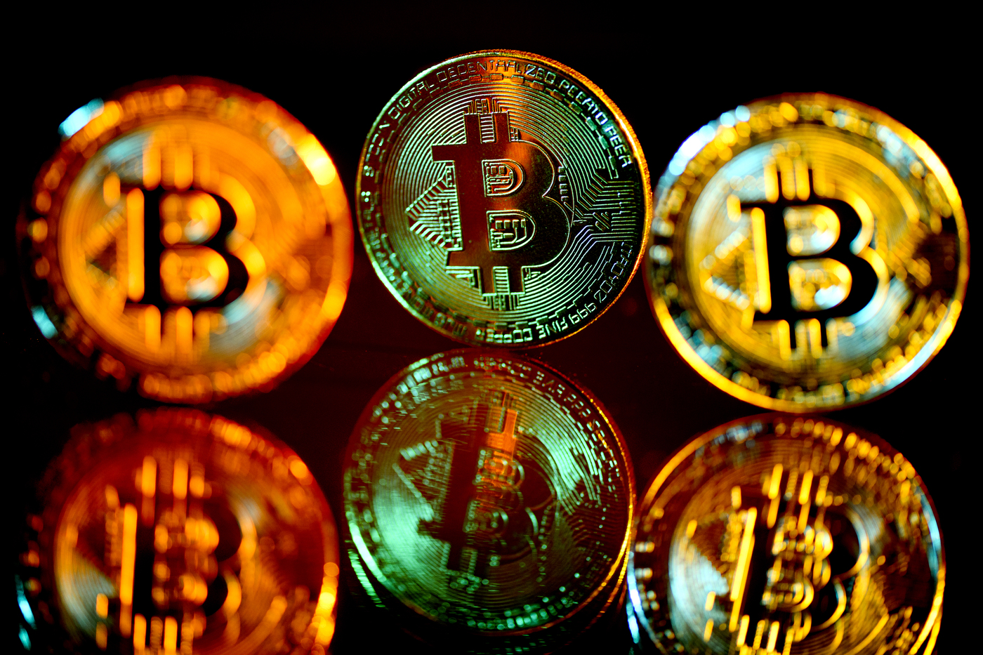 Bitcoin gold coins.