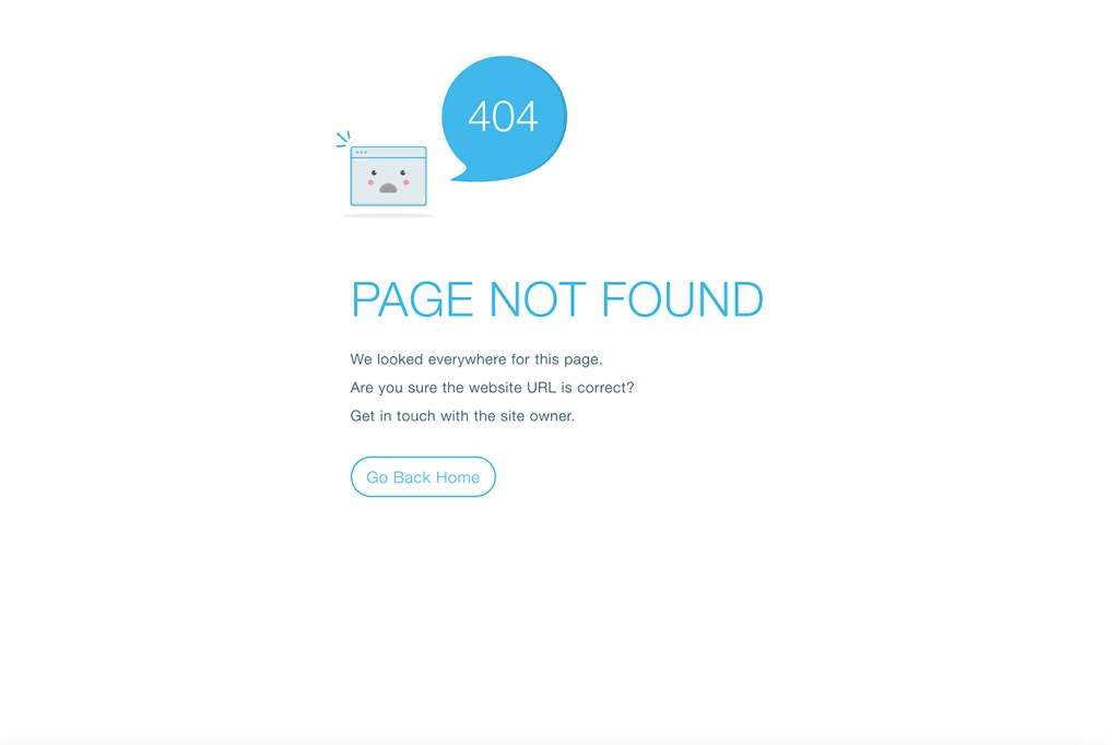 A screenshot of a 404 Page Not Found page.