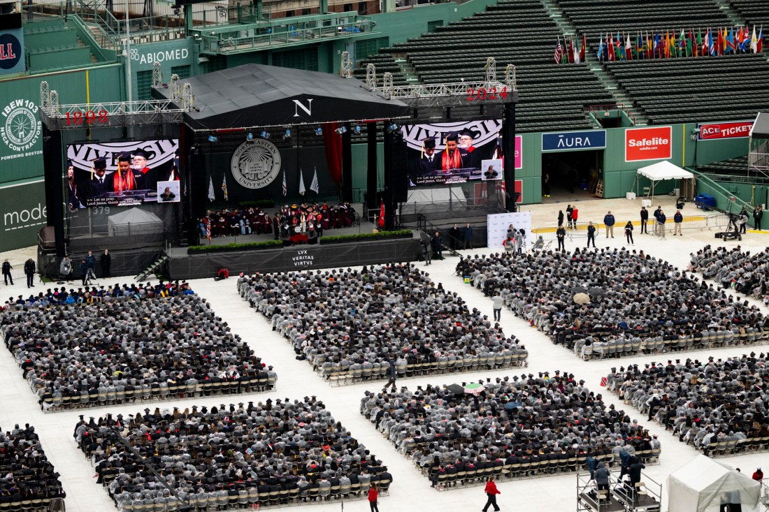 Rows of graduates at their Commencement Ceremony