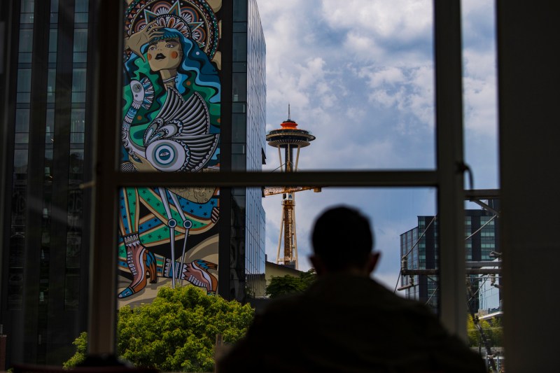 The Space Needle as seen from Northeastern's Seattle campus.