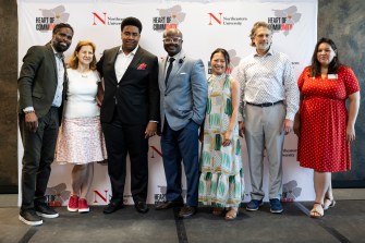 A group of people posing at the The awards ceremony recognized those who have worked to create a vibrant community in neighborhoods around Boston.