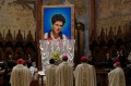 An image of Carlo Acutis unveiled at a Catholic ceremony.