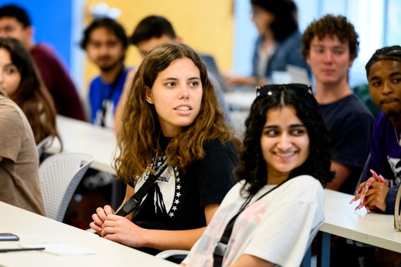 Students sitting next to each other at a Summer Bridge Scholars Breakout session.