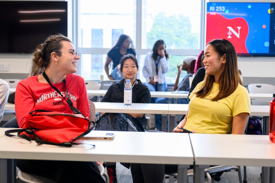 Students talking to each other at a Summer Bridge Scholars Breakout session.