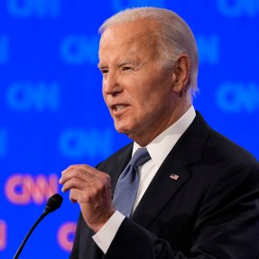 President Joe Biden speaks during the presidential debate.