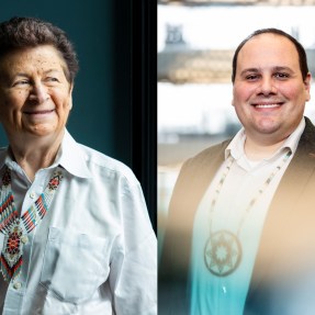 Headshot of Mary Jo Ondrechen (left) and Jesse Peltier (right).