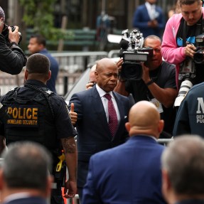 Eric Adams entering federal court in New york.