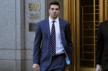 Billy McFarland walking out of federal court.