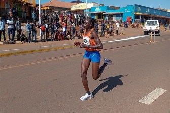 Rebecca Cheptegei running.