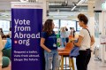 Students voting at a Vote From Abroad volunteer drive.