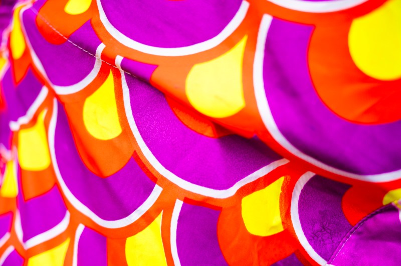 Close-up of the colorful prop used in a performance.