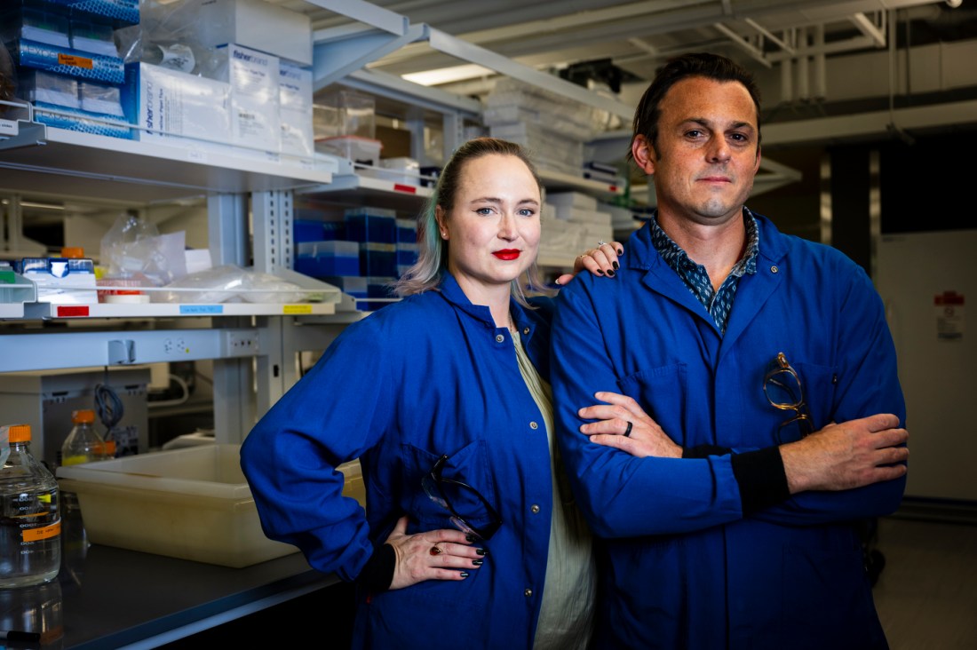 Headshots of Abigail Koppes (left) and Ryan Koppes (right)