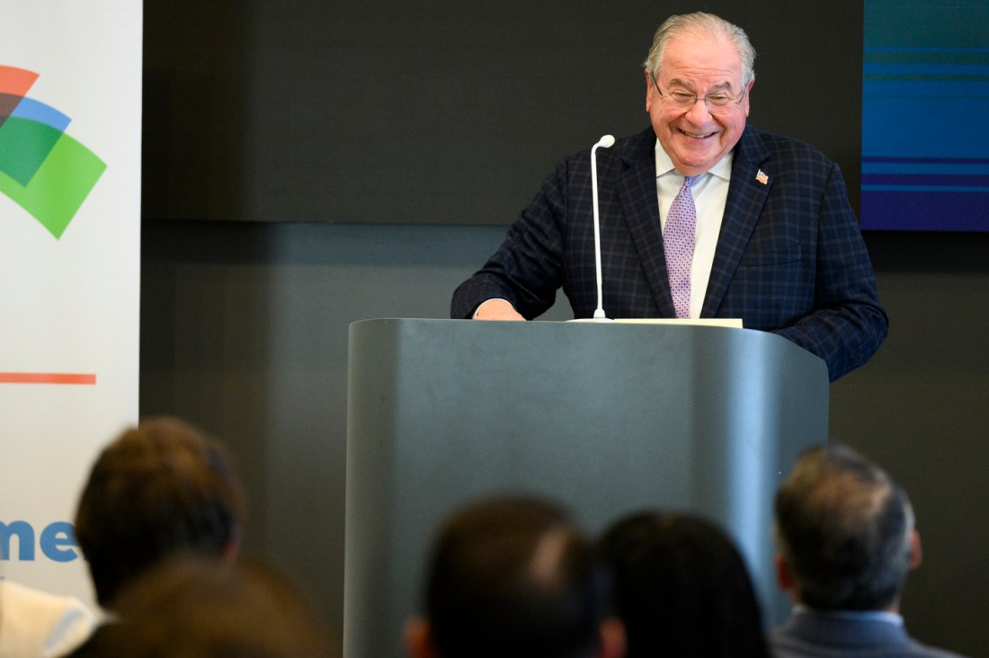 Robert DeLeo speaking at an event.