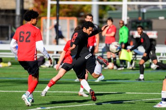 A player taking a shot at Carter Field.