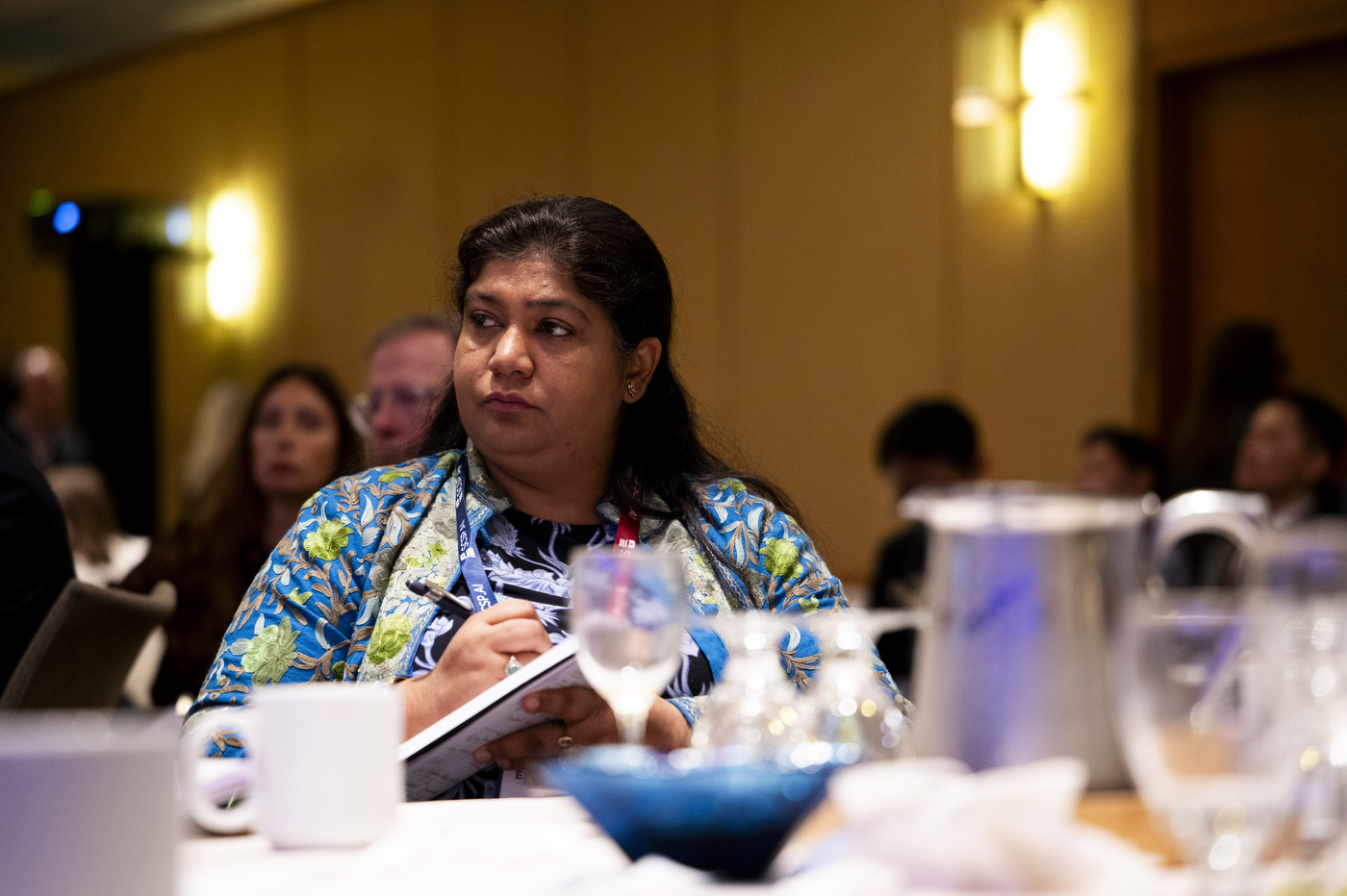 An audience member at the Ash Carter Exchange.