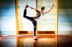 A person doing a yoga pose.