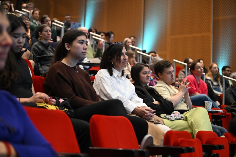 Audience members listening at the TE Planet Action summit. 