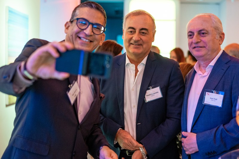 Three people taking a selfie at the Intergenerational Leaders Exchange.