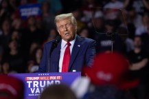 Donald Trump speaking at an event in Michigan.