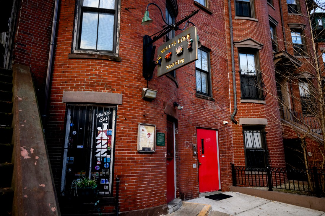 The exterior of Wally's Cafe Jazz club.