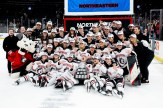 A group photo of the Northeastern Women&#039;s Hockey team