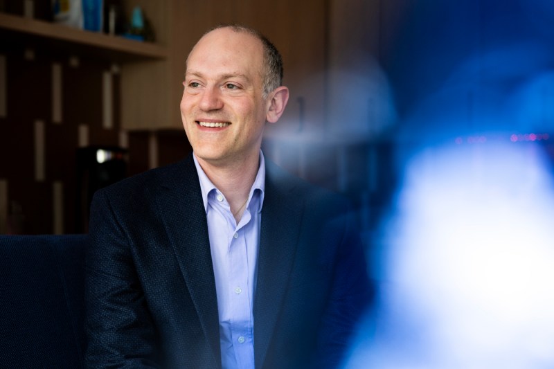 David Choffnes poses for a portrait on Northeastern's Boston campus.  