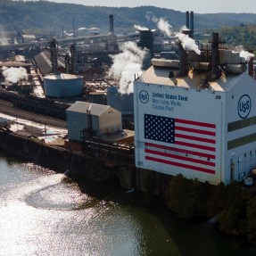 The US Steel plant in Pennsylvania seen from above.