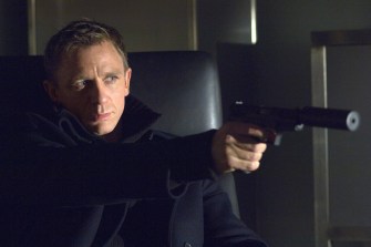 A screen capture of the actor Daniel Craig acting as James Bond.