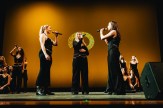 Singers from Pitch Perfect A Capella group singing on stage.