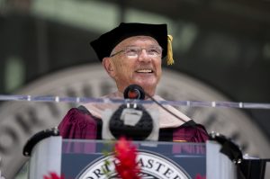 David Roux speaks at Northeastern Commencement.