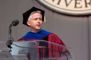 Stephen Lynch delivers keynote at a Northeastern’s ceremony.