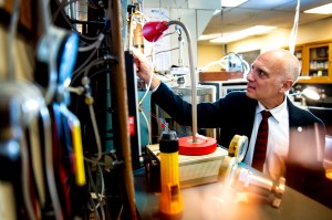 Northeastern Professor Yiannis Levendis in his lab.