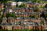 An aerial view of apartment housing in Boston.
