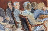A court sketch of Sean &#039;Diddy&#039; Combs, right, and defense attorney, Brian Steel, watch as the jury listens to instructions before deliberating in Combs&#039; sexual misconduct trial in Manhattan federal court.