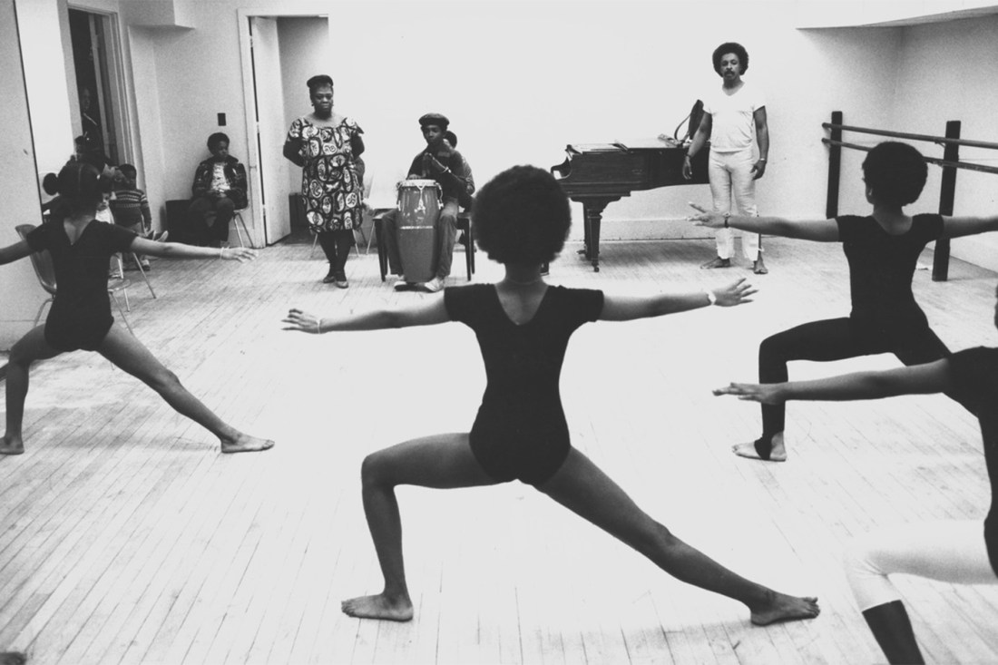 An image of Black dancers in a studio from the Elma Lewis archive at Northeastern.