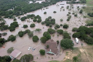 An aerial shot of the devastating flash flooding in Texas.