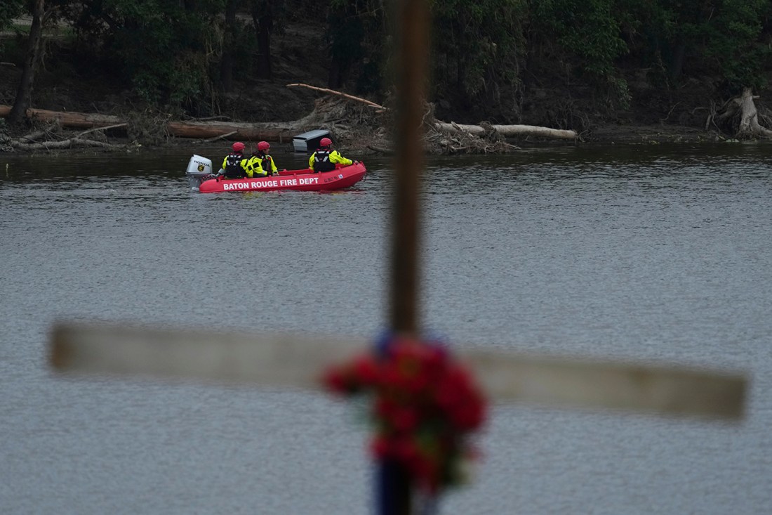 Emergency personnel search for missing people in Texas following flash floods.