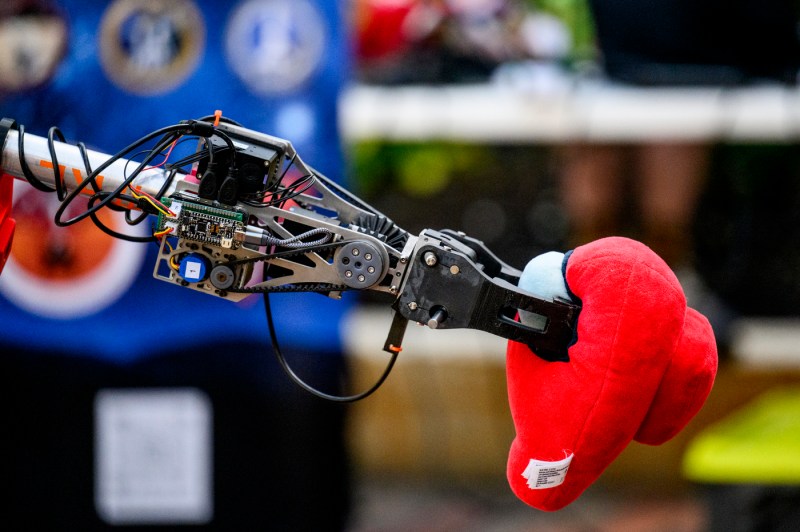 A close-up image of the Mars rover team's robot.
