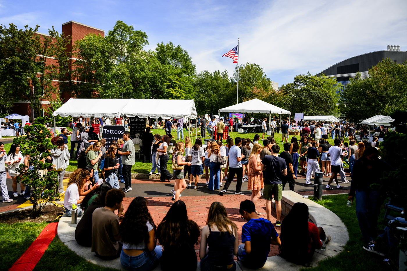 Students enjoy Welcome Week activities on the Boston campus. 