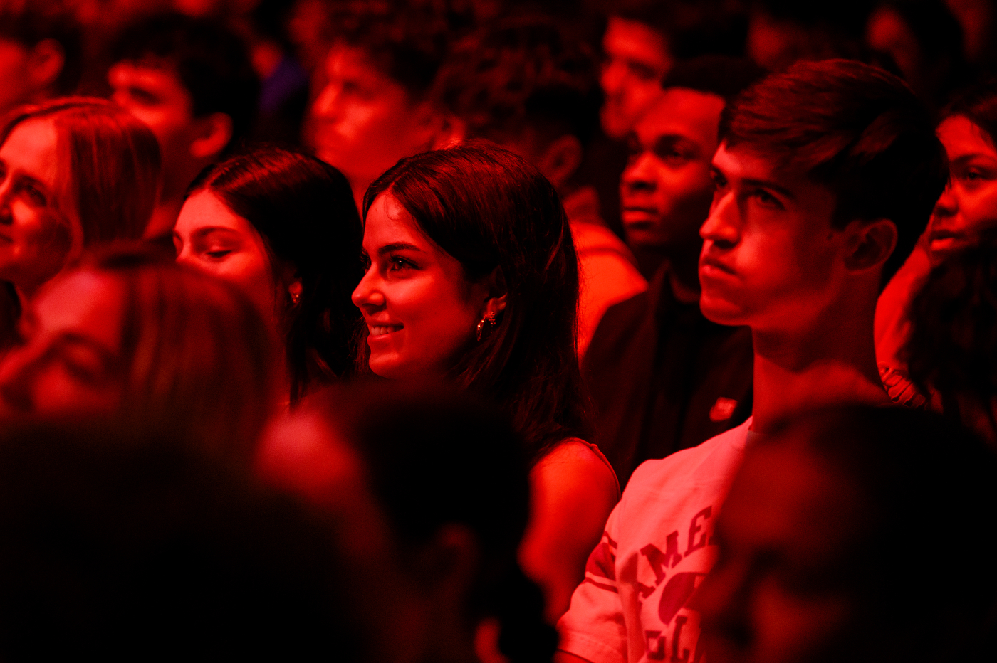 Students in the crowd at convocation.